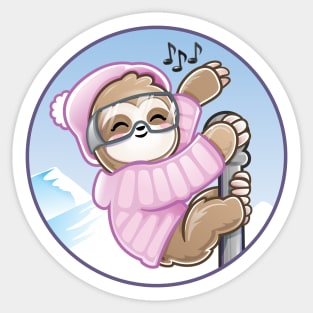 Ski Rave Kid Baby Sloth Dance Sticker